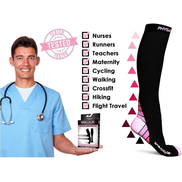 Physix Gear Sport Stamina Unisex Graduated Compression Socks XXL Anti-Fatigue 🧦 - Picture 8 of 13